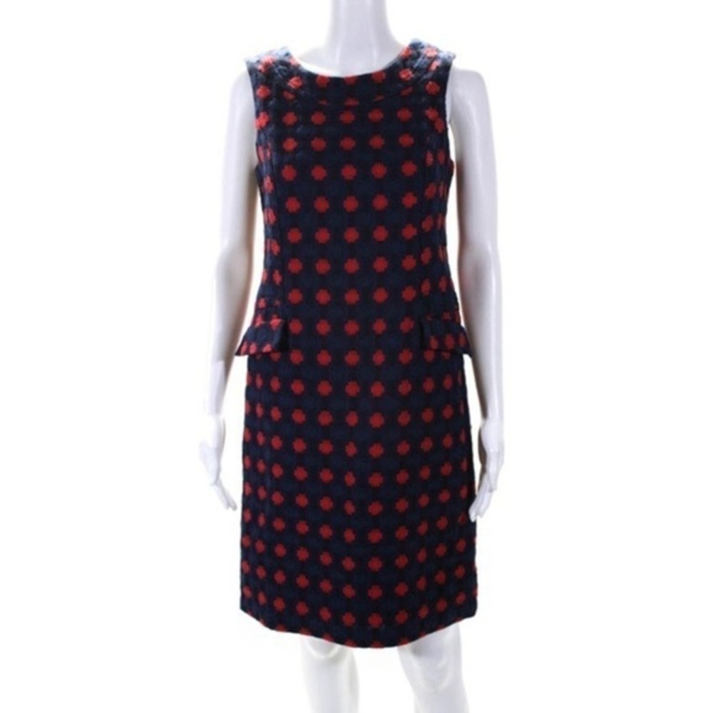 BODEN Tweed Navy & Red Preppy Midi Dress S. 8 - Picture 6 of 8
